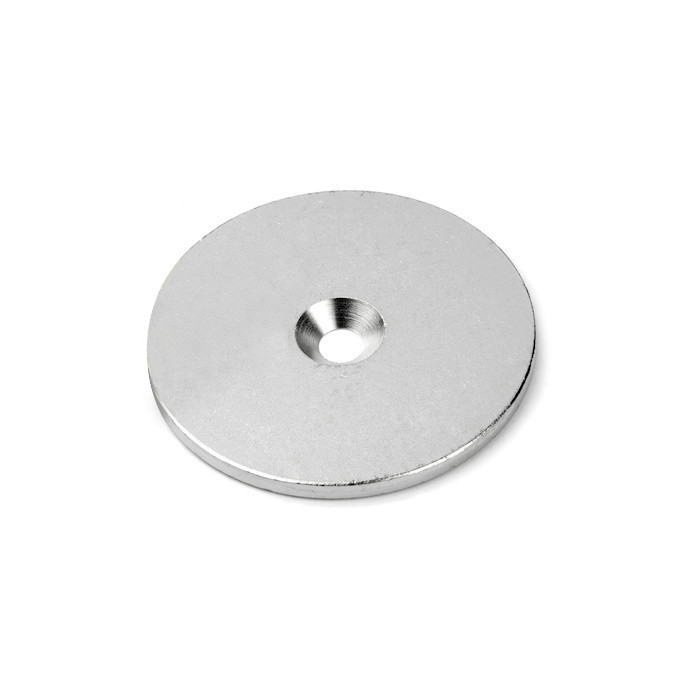 Contrapieza de acero, diámetro de 50 x 3 mm, con agujero para un tornillo