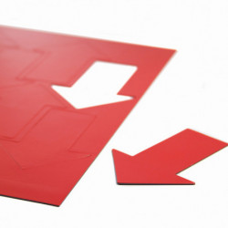 Símbolo magnético - flecha grande, 8 uds./A4 – rojo