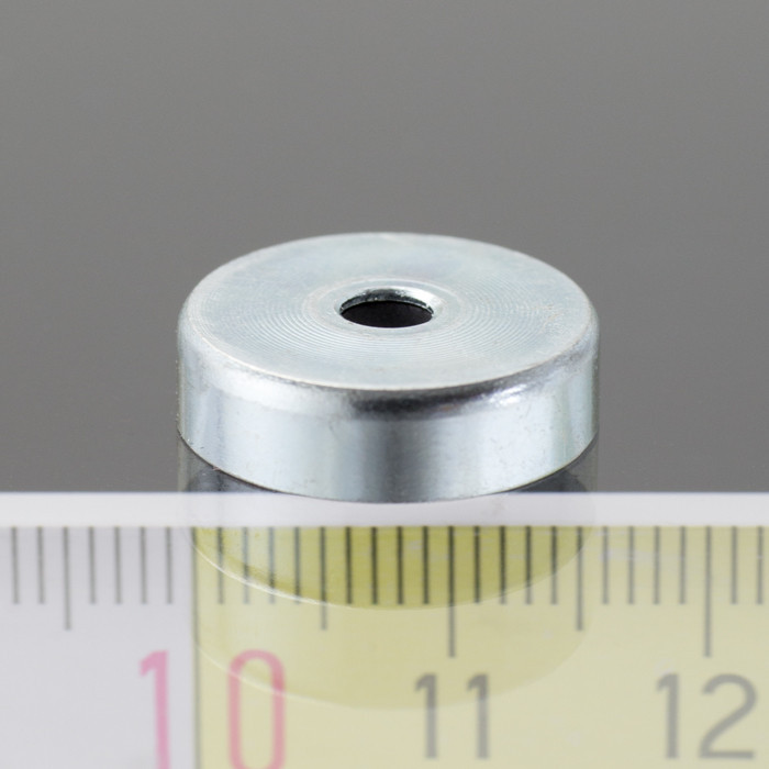 Lente magnética, ø 16, altura 4,5 mm, agujero interior para un tornillo avellanado, ø 3,5