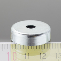 Lente magnética, ø 25, altura 7 mm, agujero interior para un tornillo avellanado, ø 5,5 – 17 g, 36 N