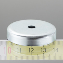 Lente magnética, ø 40, altura 8 mm, agujero interior para un tornillo, ø 5,5 mm