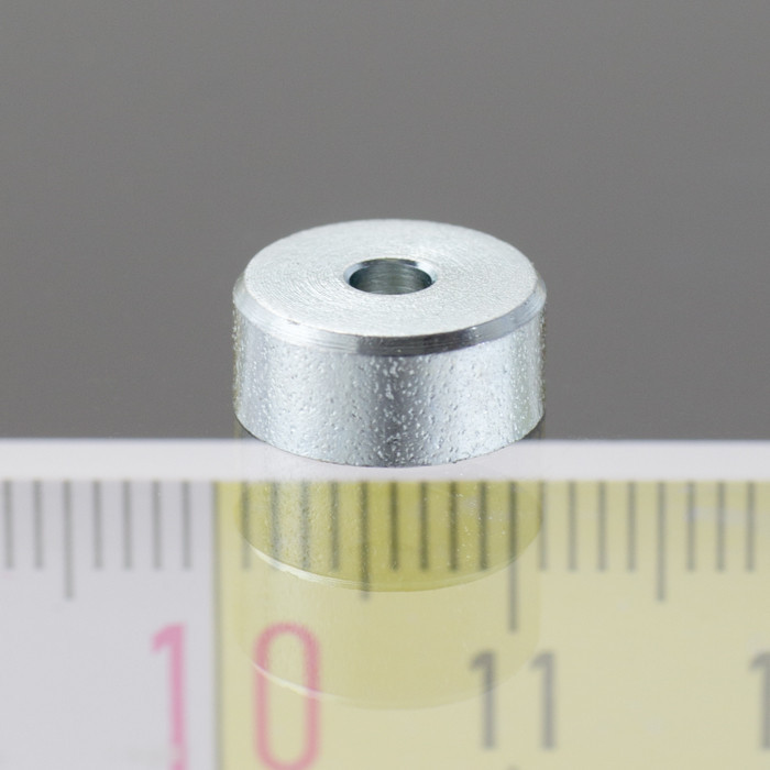 Lente magnética, ø 10, altura 4,5 mm, agujero interior para un tornillo avellanado, ø 2,6