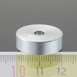 Lente magnética, ø 20, altura 6 mm, agujero interior para un tornillo avellanado, ø 4,5