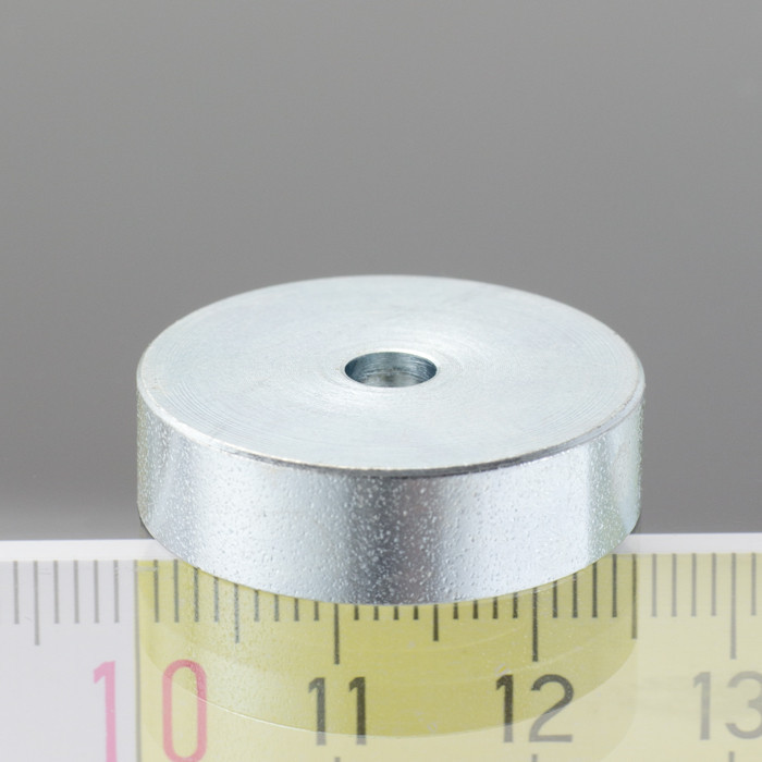 Lente magnética, ø 25, altura 7 mm, agujero interior para un tornillo avellanado, ø 4,5