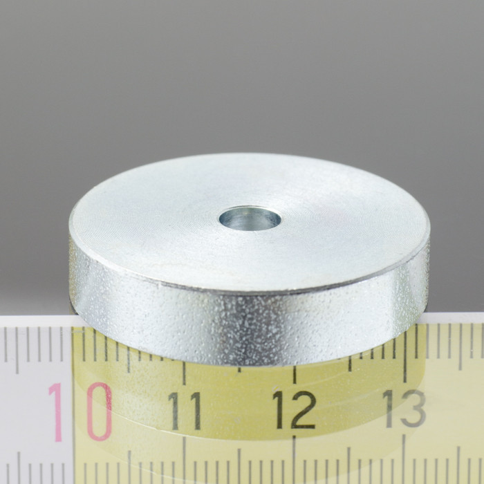 Lente magnética, ø 32 x altura 7 mm, agujero interior para un tornillo avellanado, ø 5,4 mm