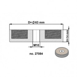 Lente magnética, ø 63 x altura 14 mm, con rosca interior M10-6H