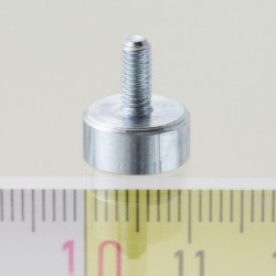 Lente magnética con pie, ø 10 x altura 4,5 mm, con rosca exterior M3, longitud de la rosca 7 mm