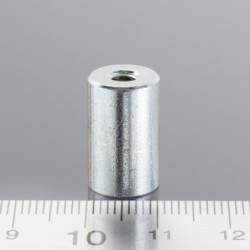 Lente magnética cilíndrica, ø 10 x altura 16 mm, con rosca interior M4, longitud de la rosca 7 mm