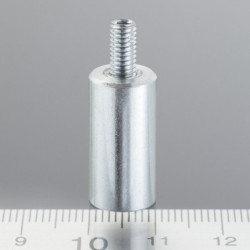 Lente magnética cilíndrica, ø 10 x altura 20 mm, con rosca exterior M4, longitud de la rosca 8 mm