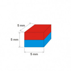 Imán de neodimio prismático, 5x5x5 N 80 °C, VMM7-N42