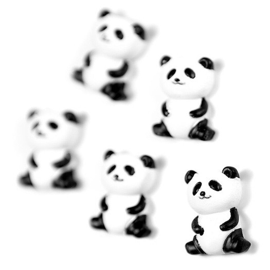 Imanes decorativos para nevera con ositos panda, 5 piezas